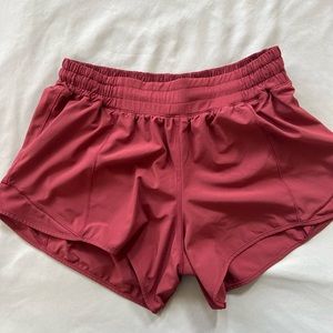 Lululemon rust red shorts